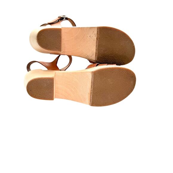 Swedish Hasbeens Debutant Clog Sandals 36 US 6 Brown Heeled Shoes Boho - Picture 10 of 10